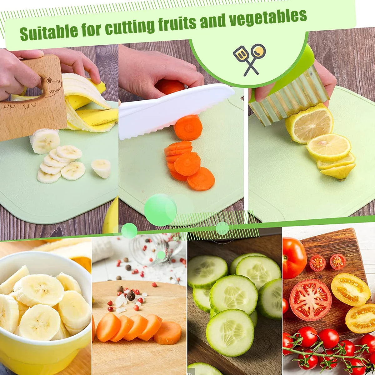 Safe Slice Kitchen Set™ Kid-Friendly Cutters & Peelers