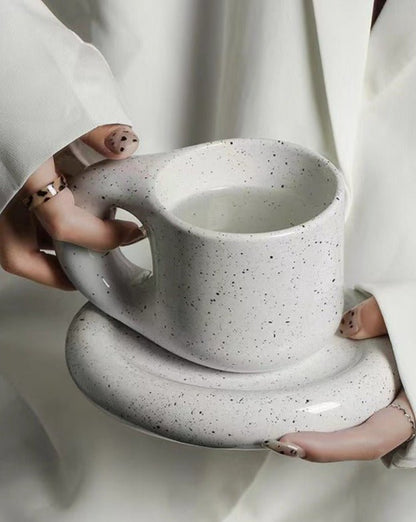 Handcrafted Bauhaus Ceramic Chubby Mugs